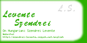 levente szendrei business card